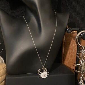 Silver Crab Pendant Necklace